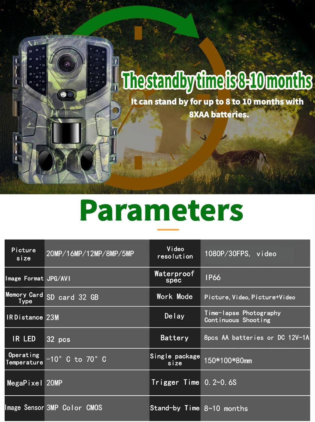 20MP Trail Camera with Night Vision J2687