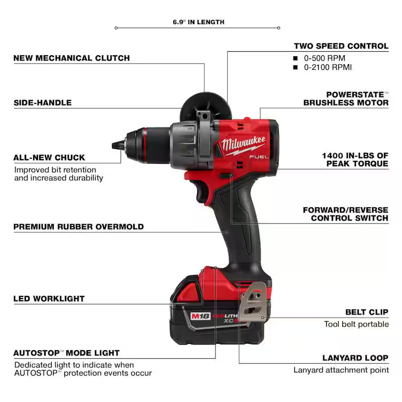 18V Lithium-Ion Brushless Cordless Hammer Drill Driver Kit with Impact Wrench D4882