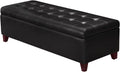 Black Lift Top Bonded Leather Storage Bench D203