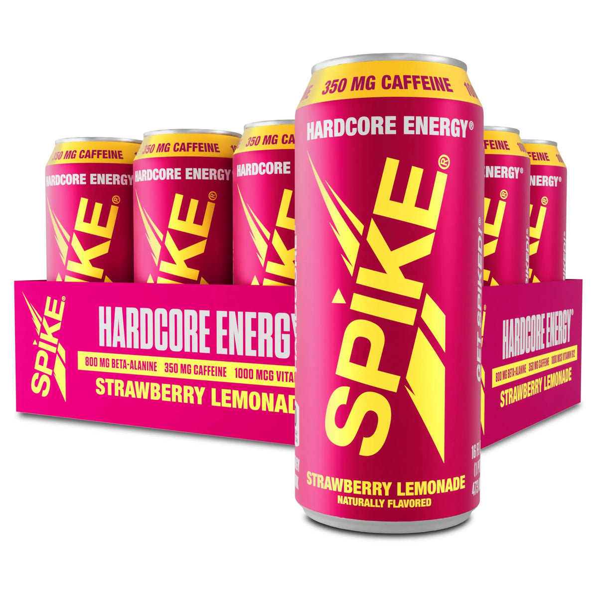 350 mg Caffeine 800 mg Beta-Alanine 1000 mcg Vitamin B12 Sugar-Free Strawberry Lemonade 16 oz Pack of 12 N7363