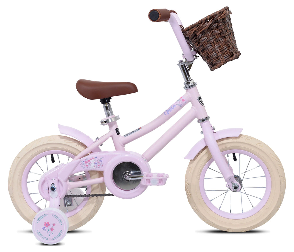 12 in. Pink Child Bicycle with Front Basket U8747