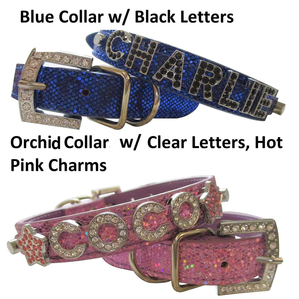 Personalized PU Leather Rhinestone Dog Collar C6216