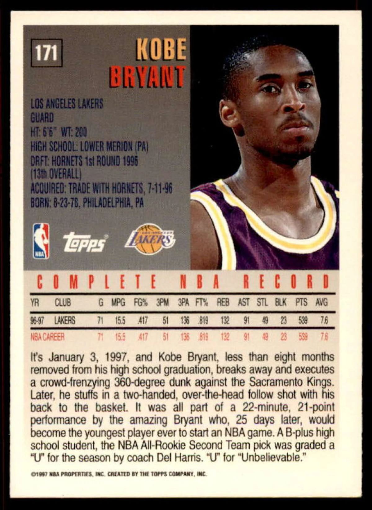 1997-98 Topps #171 Card F896