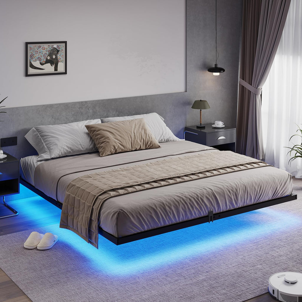 Queen Metal Platform Bed Frame with LED Lights X115887