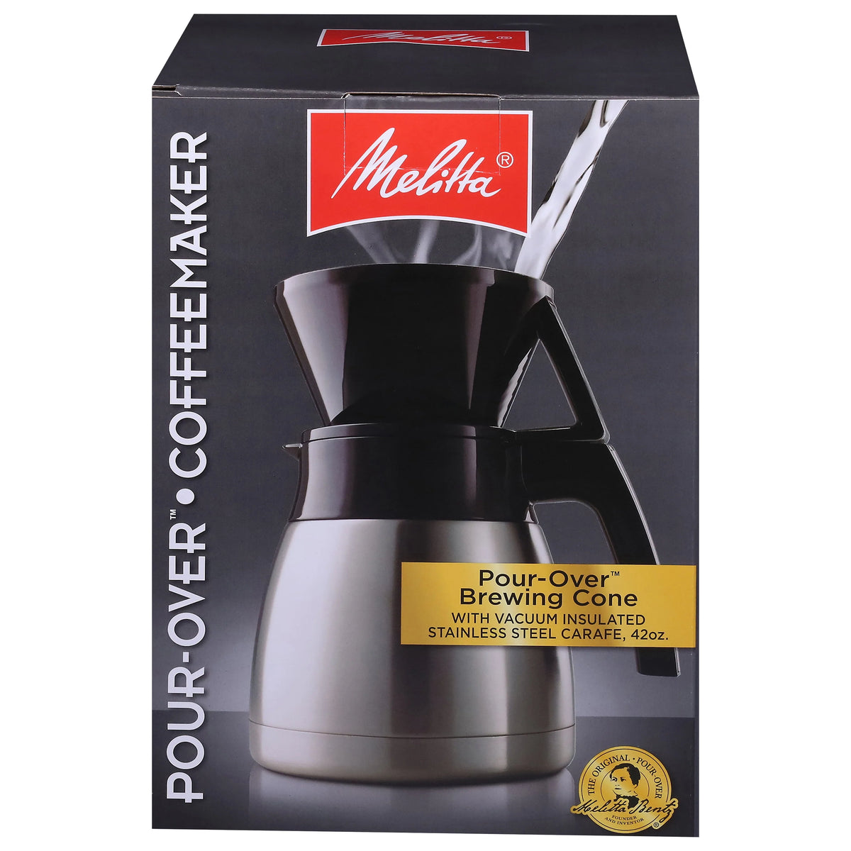 Pour-Over Coffee Brewer & Stainless Steel Carafe Set with Coffee Filters R4579
