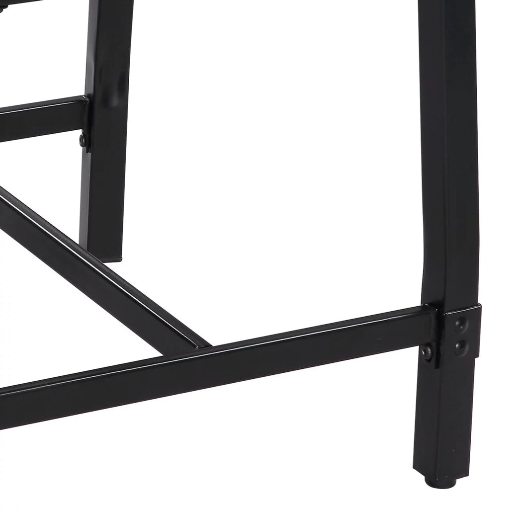 Wood and Metal Dining Side Chairs, Set of 2, Brown and Black U1181