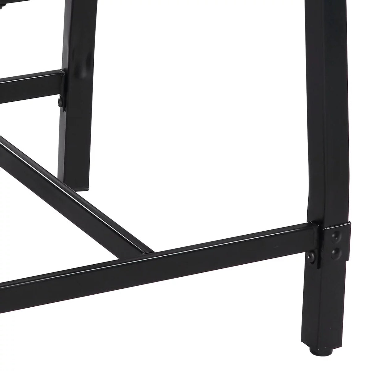 Wood and Metal Dining Side Chairs, Set of 2, Brown and Black U1181