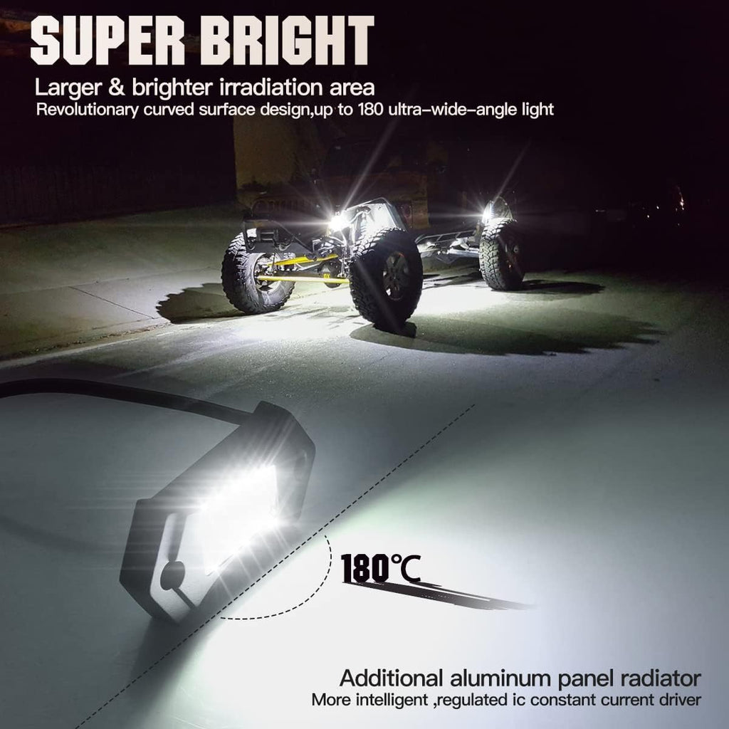 White 12PCS LED Rock Lights D63976