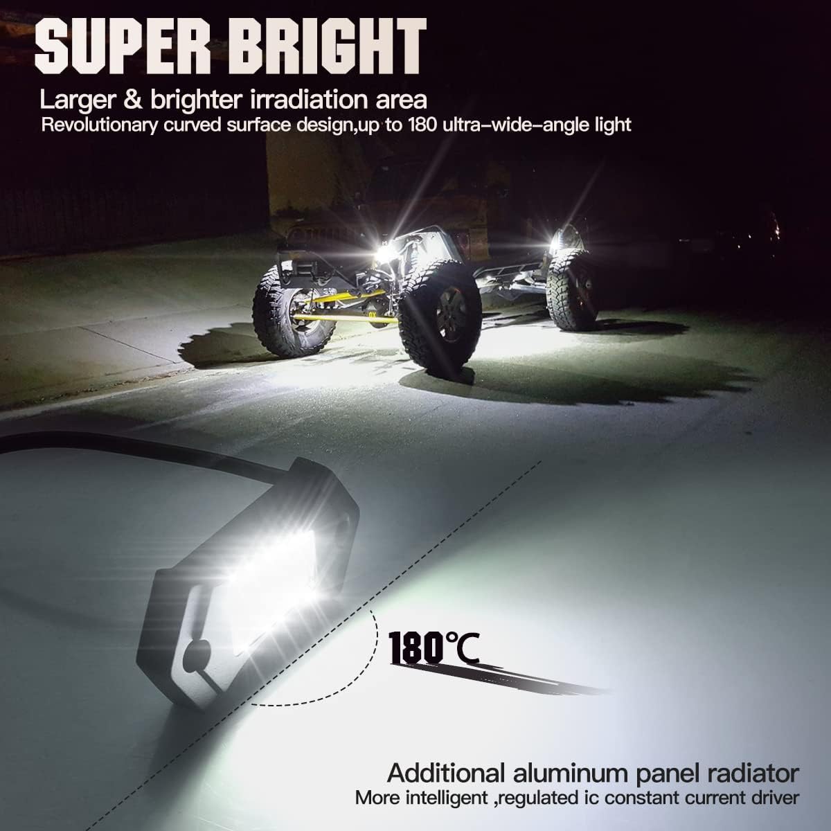 White 12PCS LED Rock Lights D63976