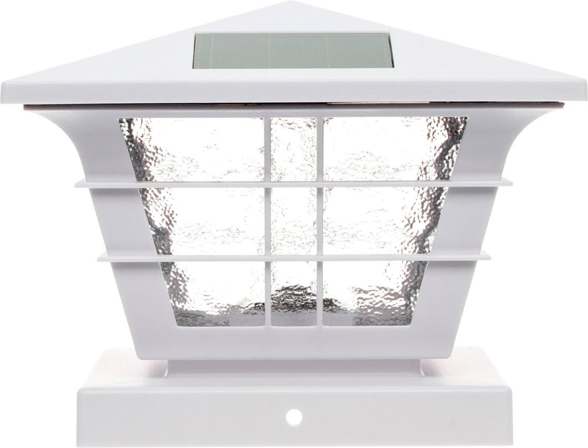 White 12 Pack Solar Post Cap Light with Base Adapter C990353