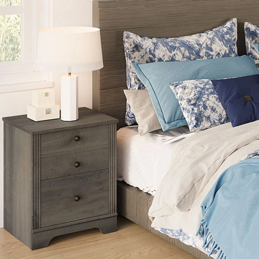 2 Drawer Grayish Brown Nightstand E8804
