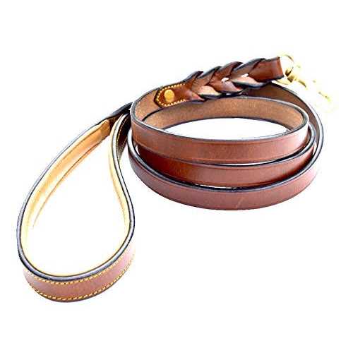 Leather Braided Dog Leash R7036