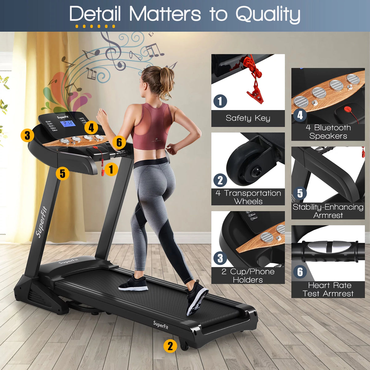 3.75HP Electric Folding Treadmill with Auto Incline D13423