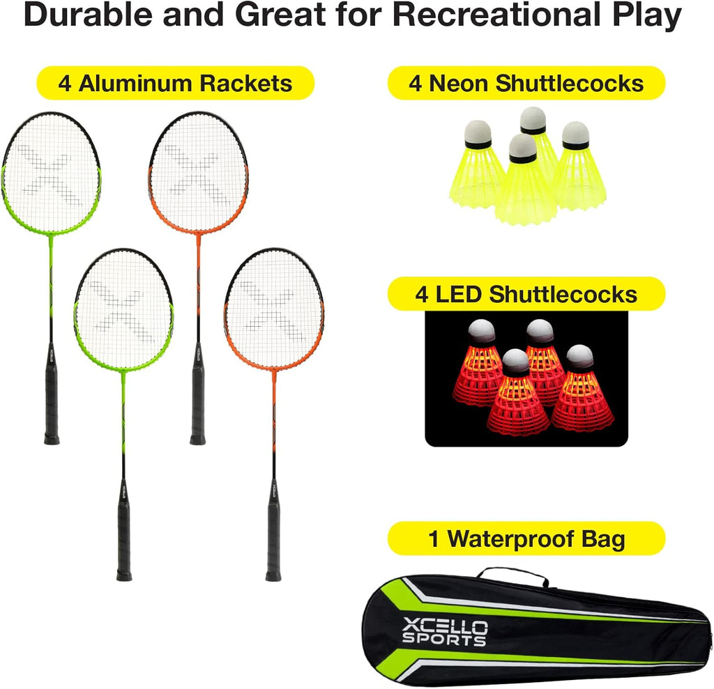 Badminton Racket Set with 4 Rackets, 8 Shuttlecocks and Carry Bag J37415
