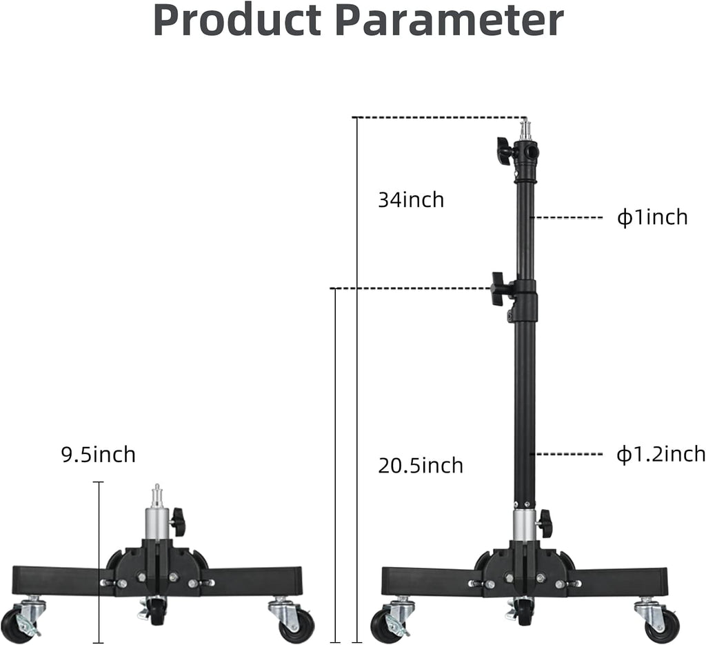 Photography Tripod Light Stand Base with Casters E3196