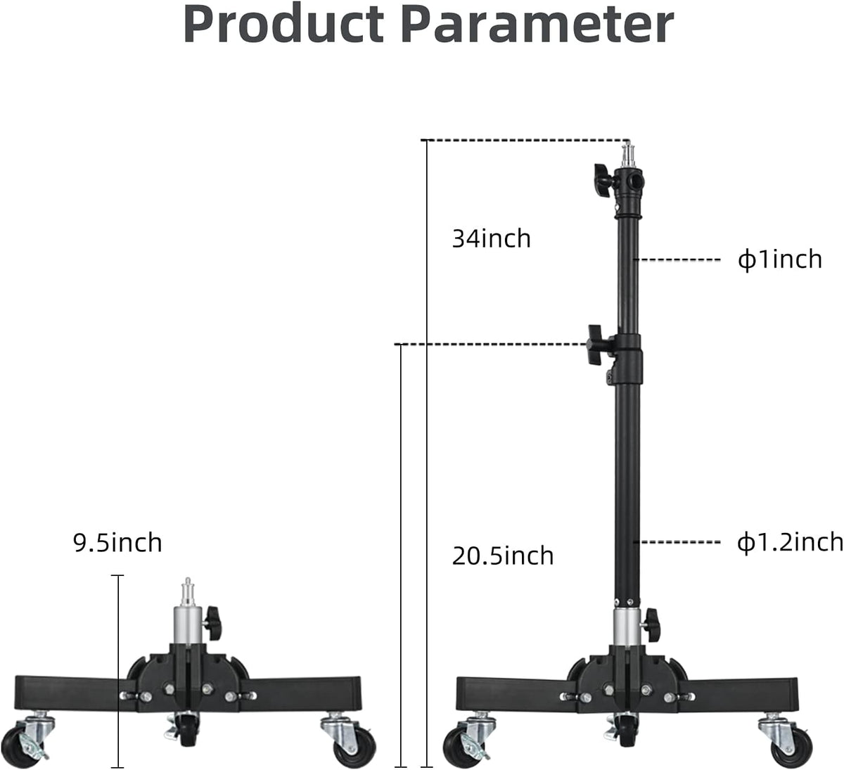 Photography Tripod Light Stand Base with Casters E3196