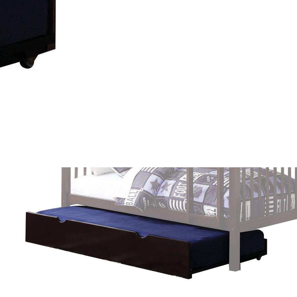 Twin Trundle with Caster Wheels Dark Brown Y11443