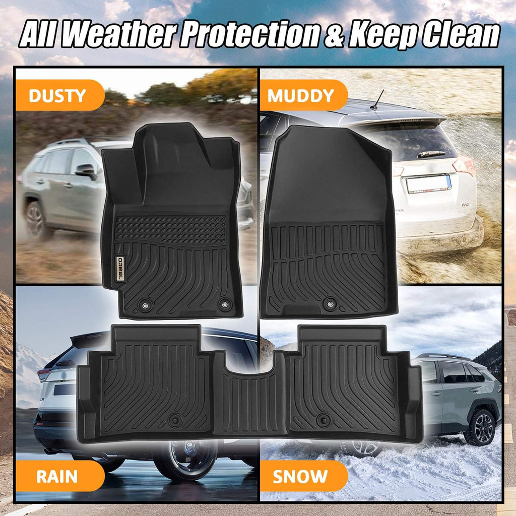 Black Floor Mats Liners for Hyundai Elantra Sedan 2017-2020 Heavy Duty All Weather P67202