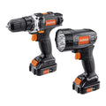 12V Cordless Drill and Flashlight 2-Tool Combo Kit with Battery and Charger J969015