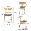 Mid Century Modern Fabric Upholstered Wood Dining Chairs, Set of 2 R340446
