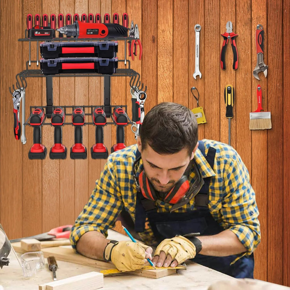 Adjustable Heavy Duty Metal Power Tool Organizer D1501