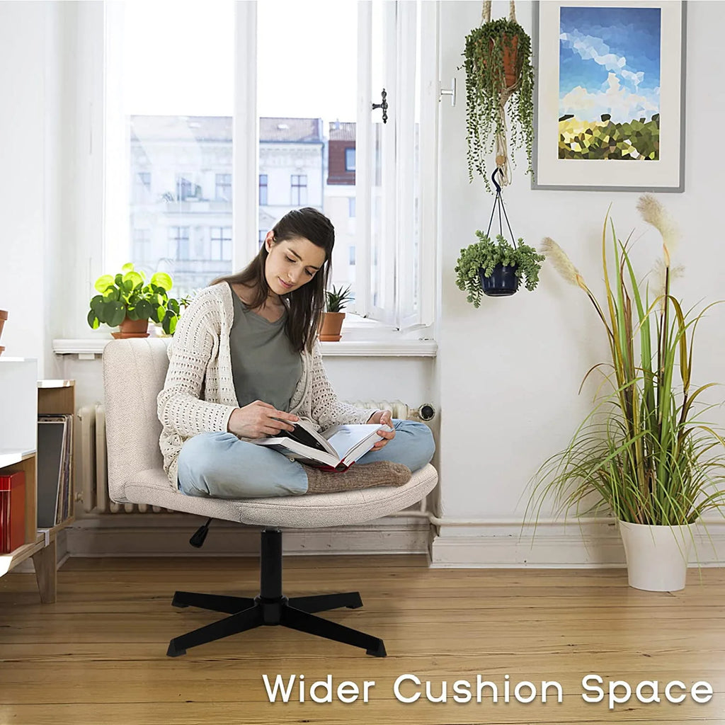 Armless Fabric Padded Swivel Office Chair B74623