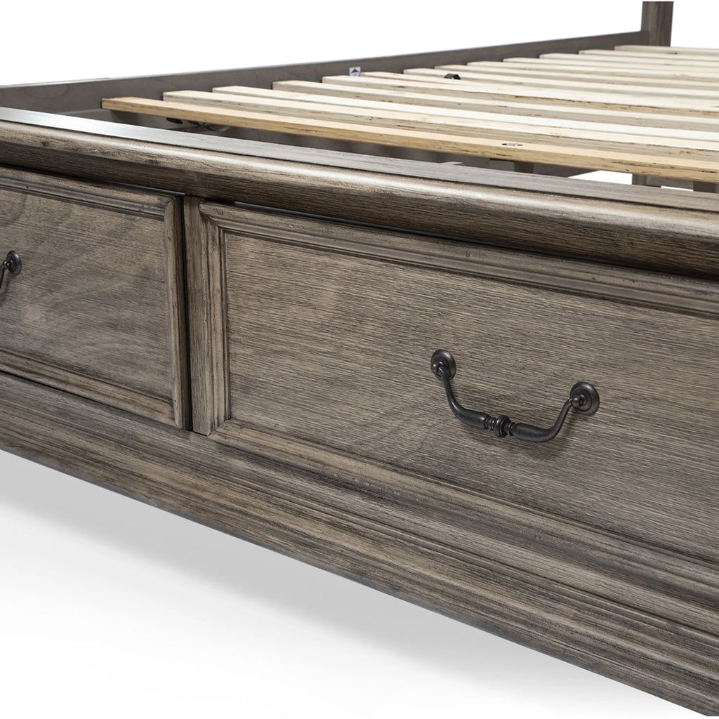 Queen Rustic Natural Tone Platform Bed W837599