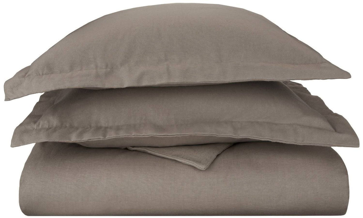 Solid Cotton Flannel Duvet Cover Set King/Cal King I9042