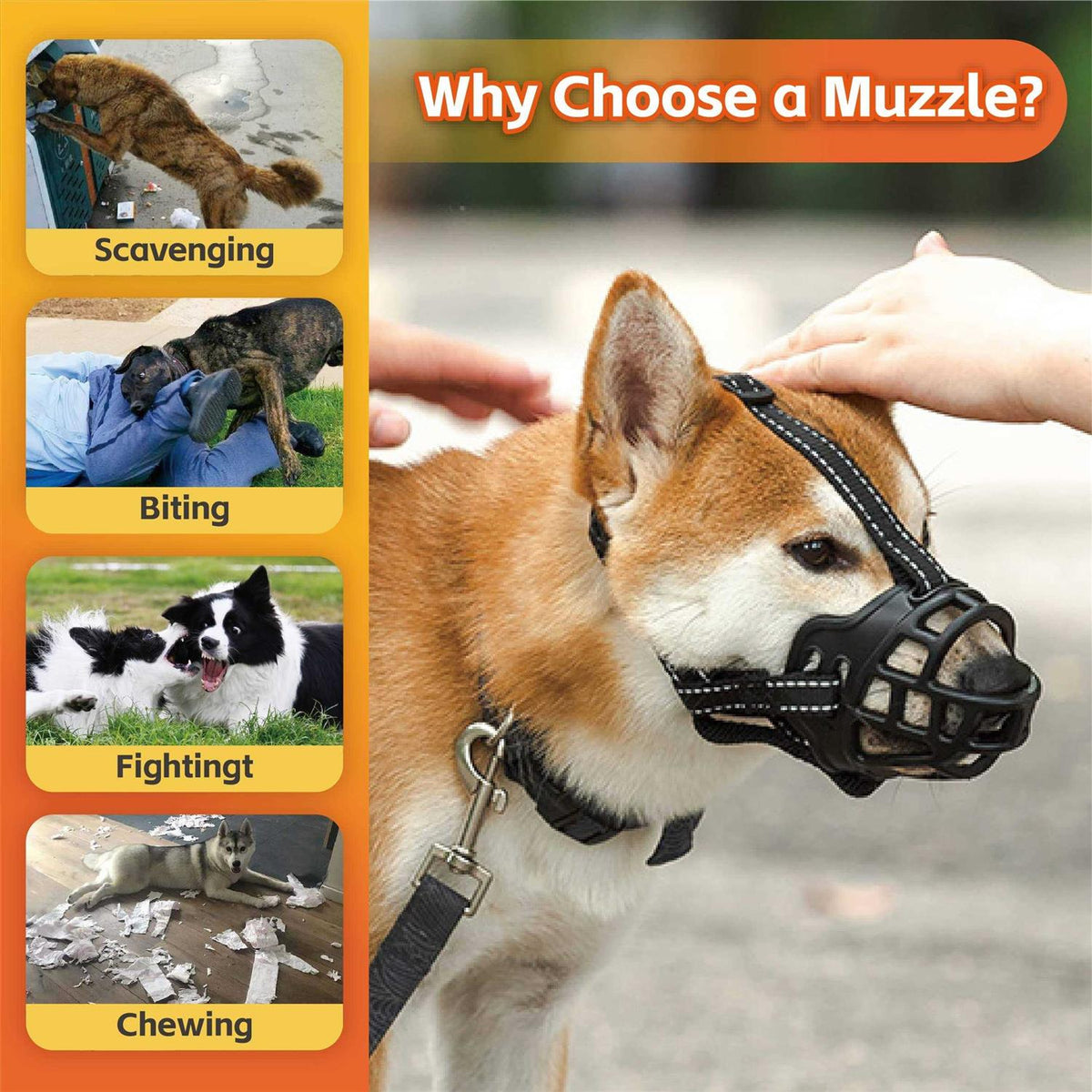 Dog Muzzle, Anti Biting and Stop Chewing X3273