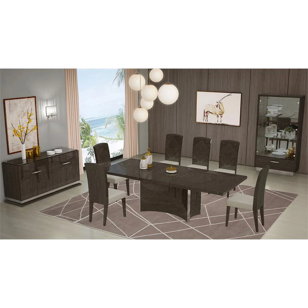 43.5" High Gloss Gray Lacquer Wood Dining Chair W63948