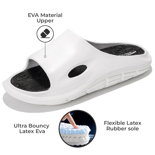 Lightweight Flexible EVA Recovery Slides with Latex Insole A8100