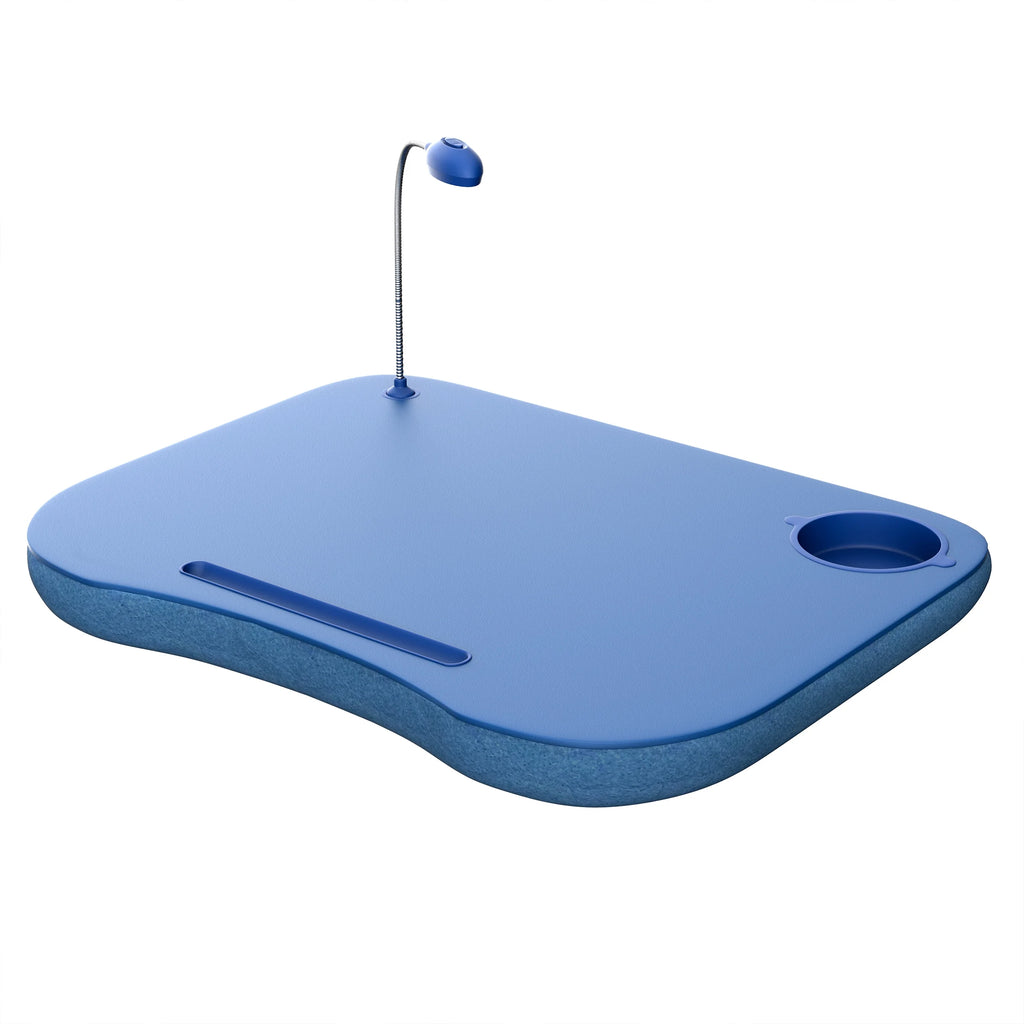 Laptop Lap Desk with Foam Cushion, LED Light, and Cup Holder Q607