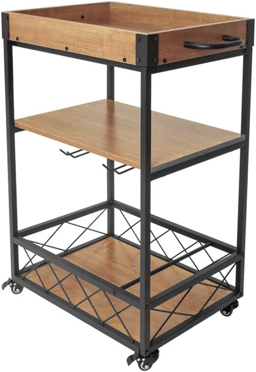3-Tier Wood and Metal Storage Rack Shelf Unit R954055