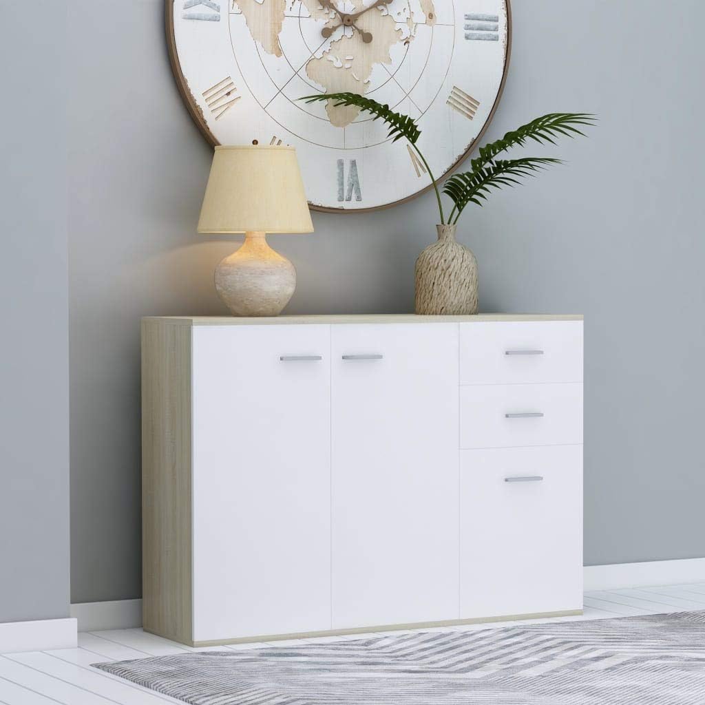 White Sideboard Buffet with 2 Doors and 3 Drawers U387