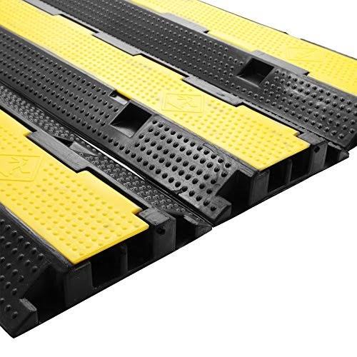 Black Rubber Cable Protector Ramp 3 Pack Dual Channel G3756