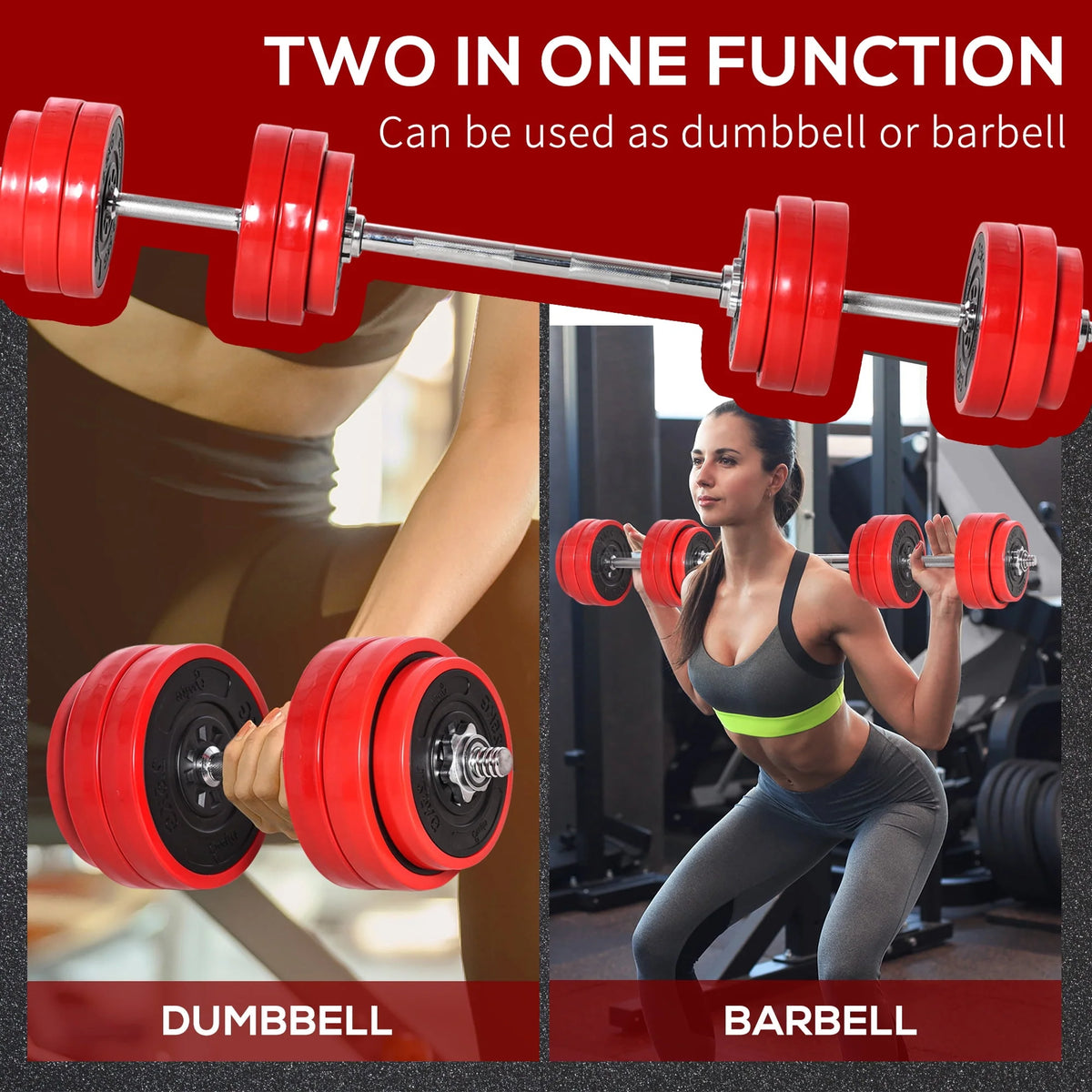 2-in-1 Adjustable Dumbbell and Barbell Set K932153
