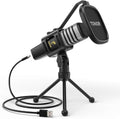 USB Microphone with Tripod Stand, Pop Filter, Shock Mount Q77326