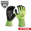High Visibility Level 4 Cut Resistant Polyurethane Dipped Work Gloves 12-Pack E4598