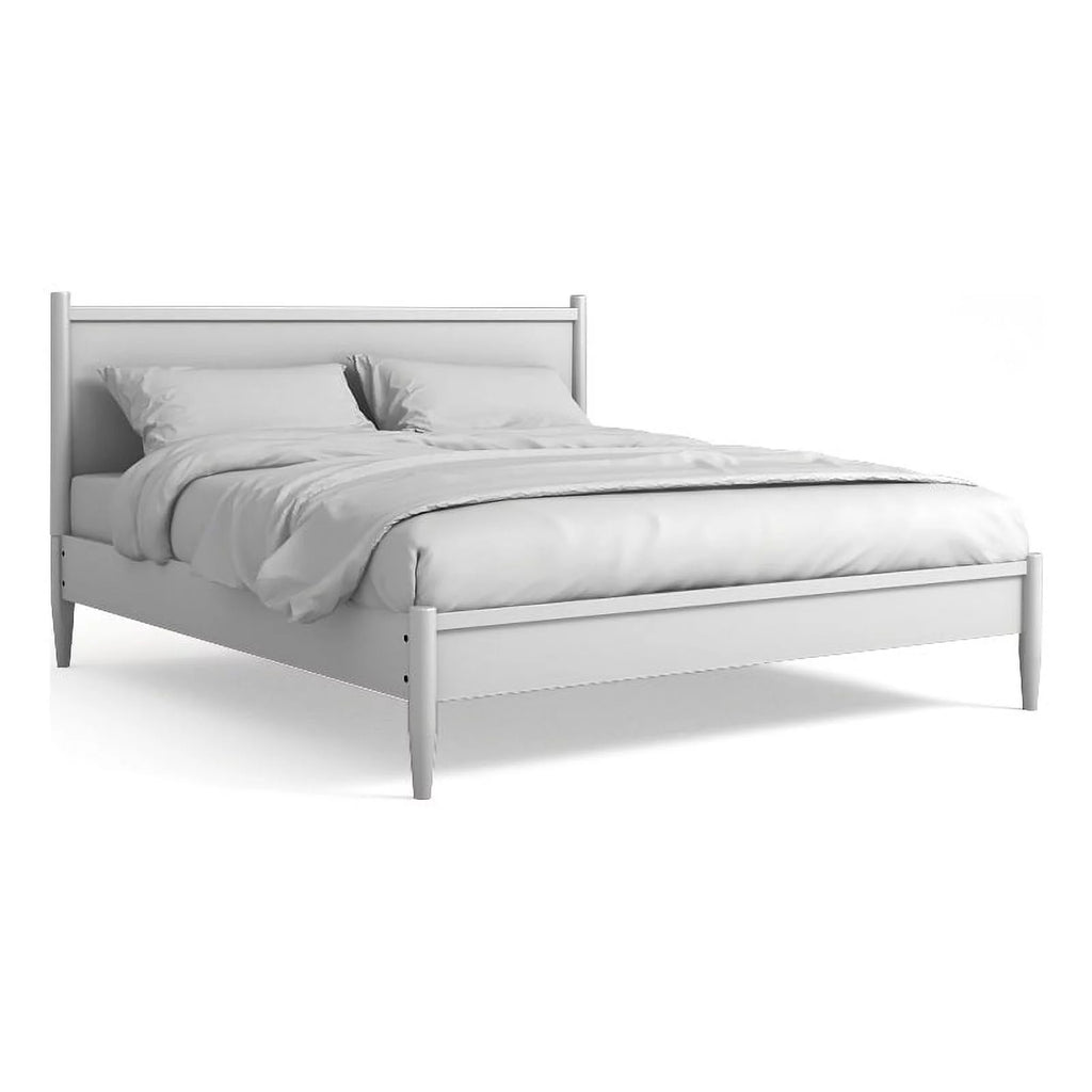 White Full Platform Bed with 8 Memory Foam Mattress H154396