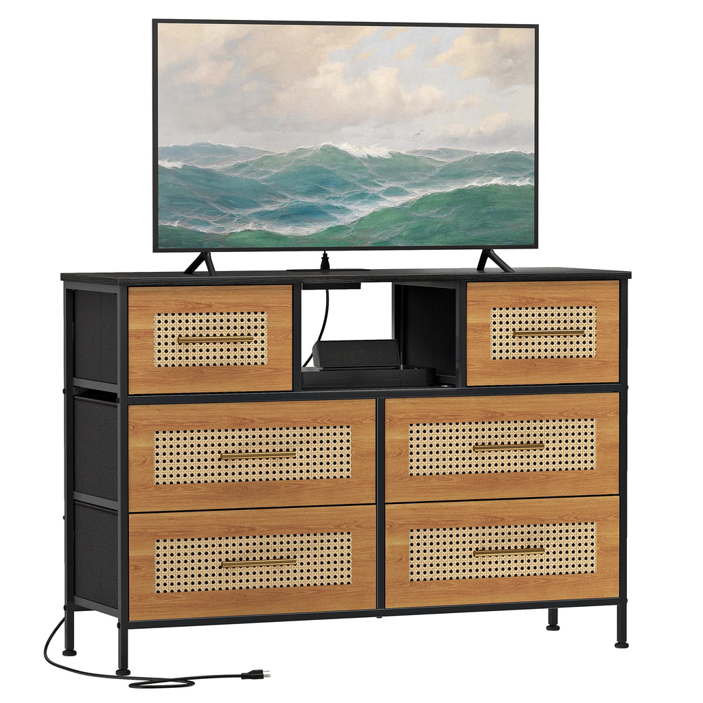 Rattan 6 Drawer Dresser M837077