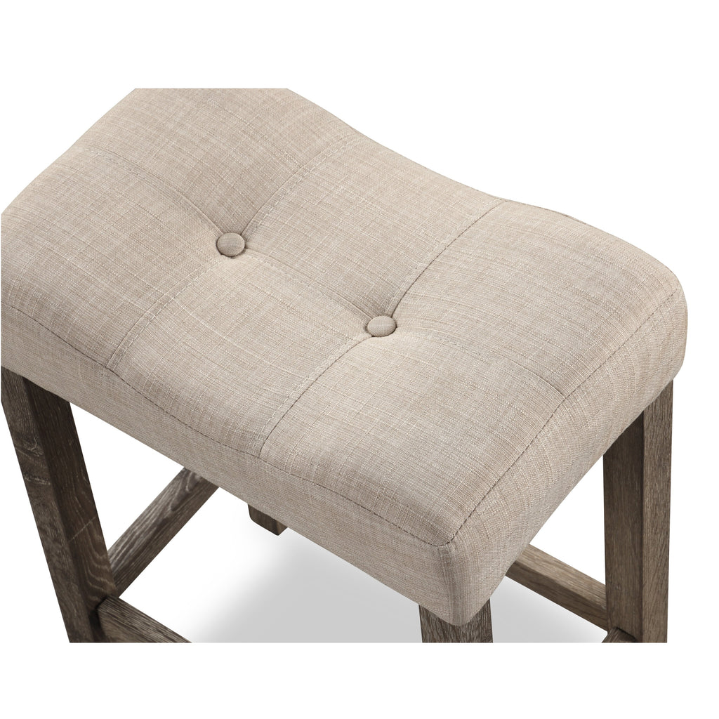 Taupe Wood Counter Height Saddle Stool Set of 2 Y62491