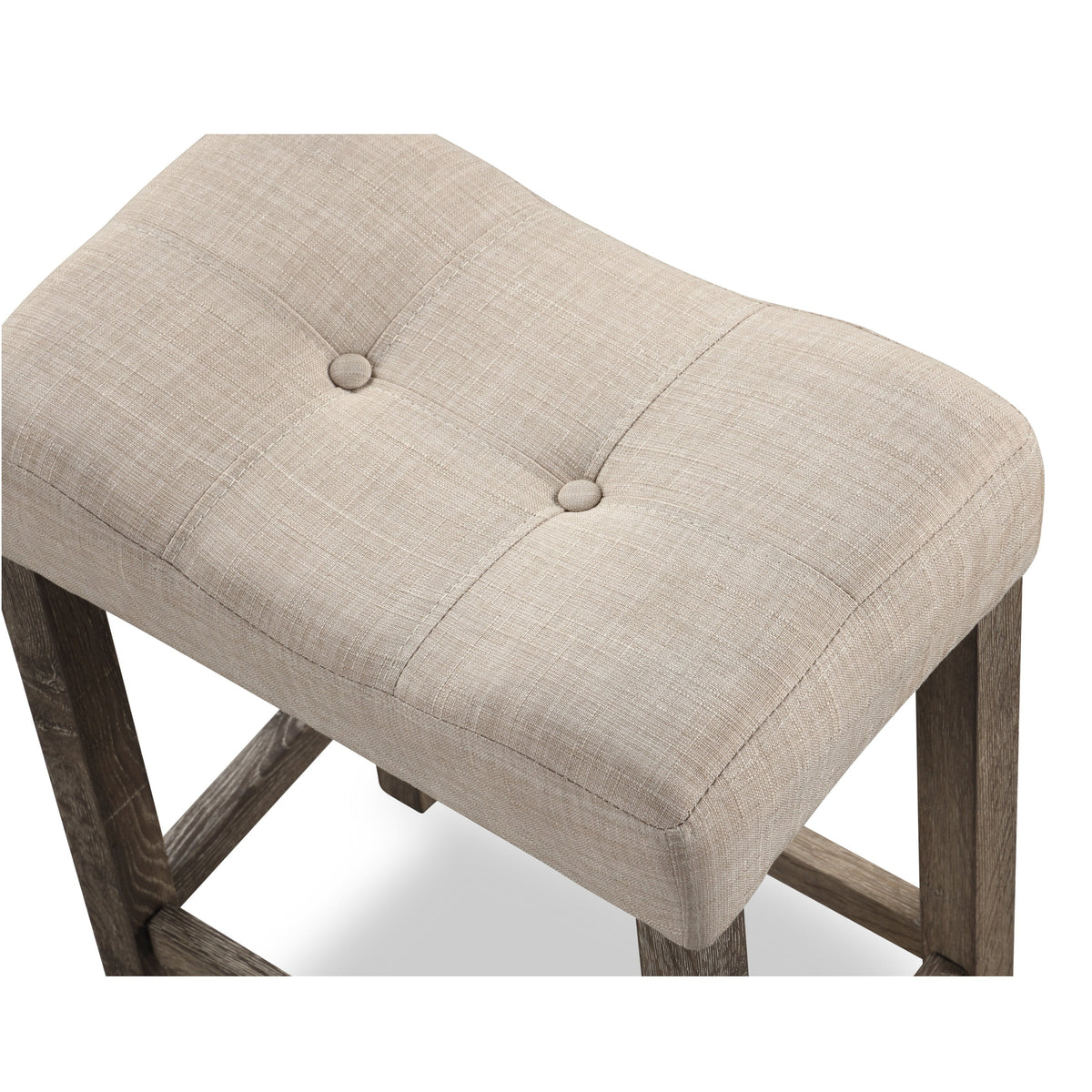 Taupe Wood Counter Height Saddle Stool Set of 2 Y62491