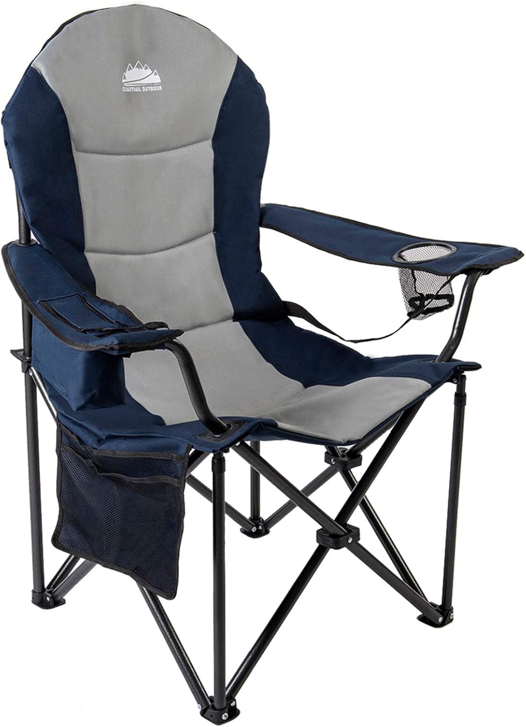 Oversized Padded Folding Camping Chair with Cooler Bag L170895