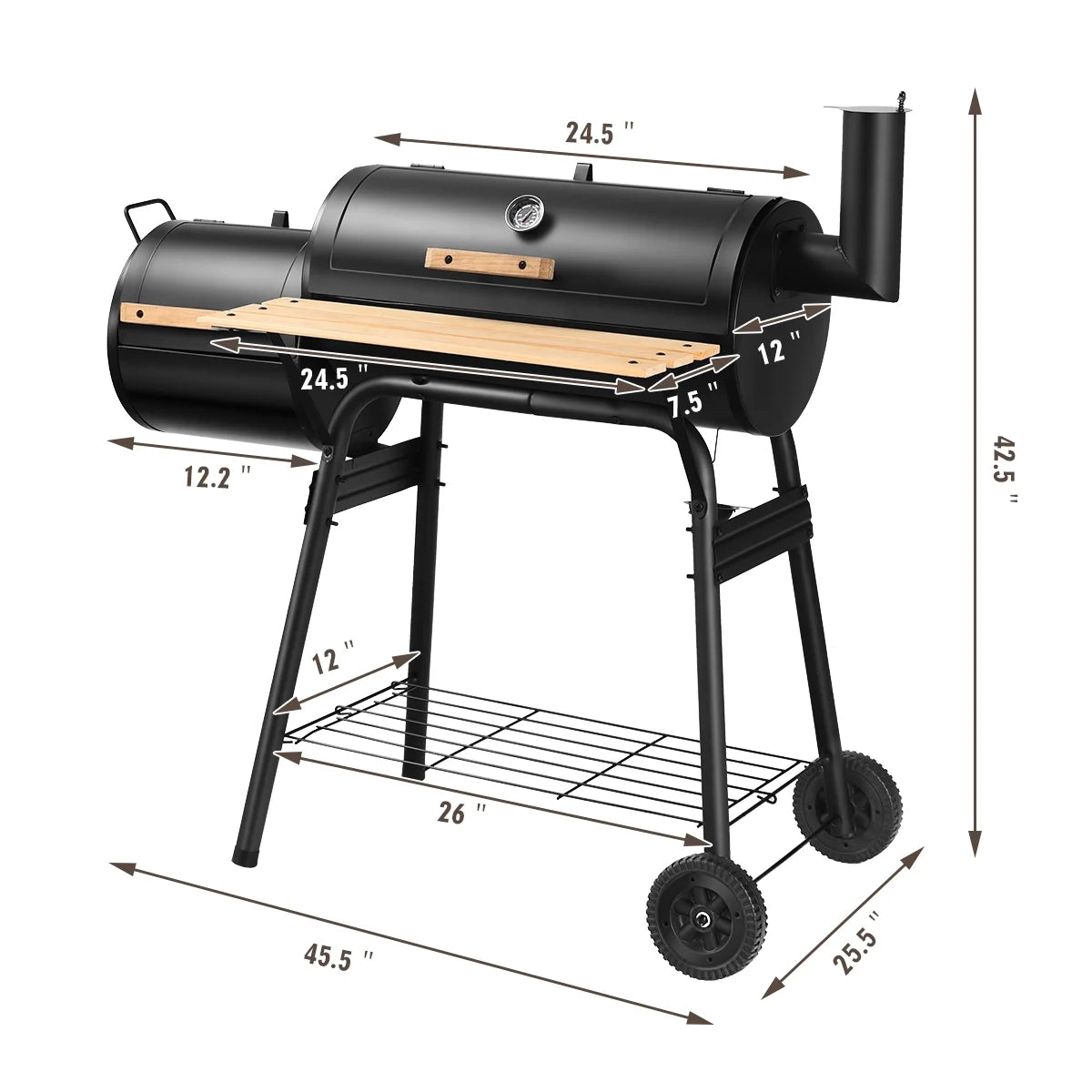 Outdoor Charcoal BBQ Grill Smoker J381
