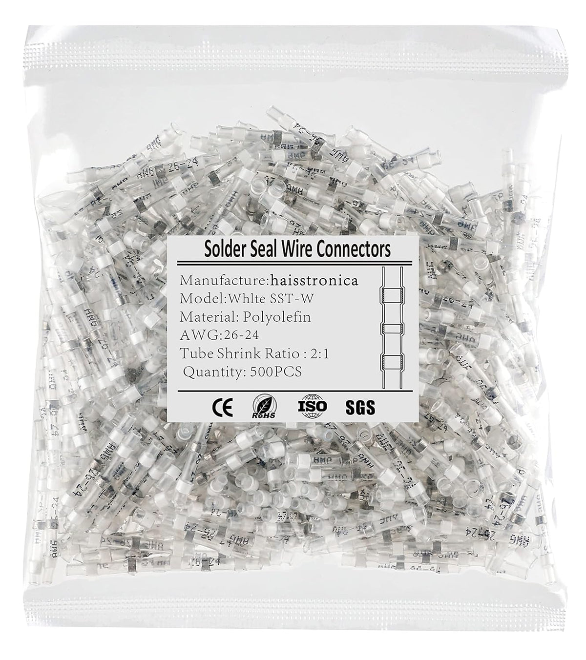 500PCS Green Solder Seal Wire Connectors AWG18-16 V573293