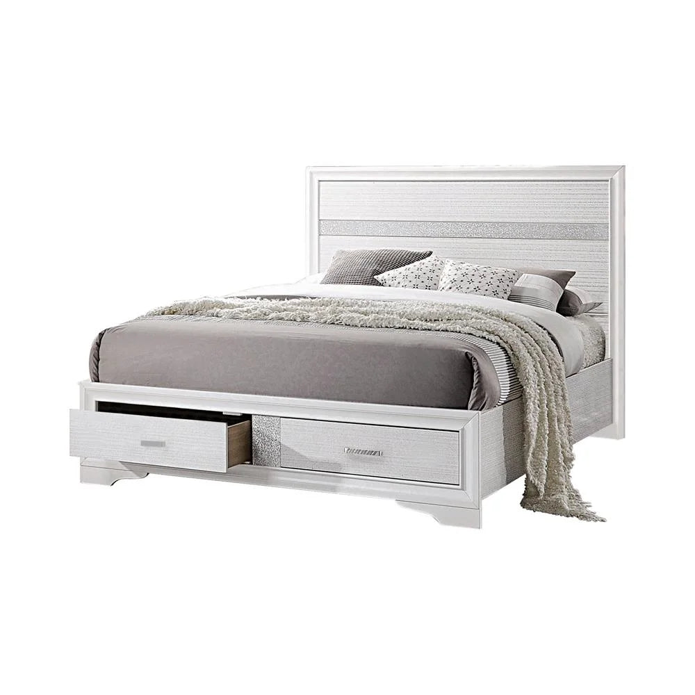 White 2-drawer California King Storage Bed J567