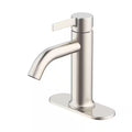 Single-Handle Single-Hole Brushed Nickel Bathroom Faucet Q107654