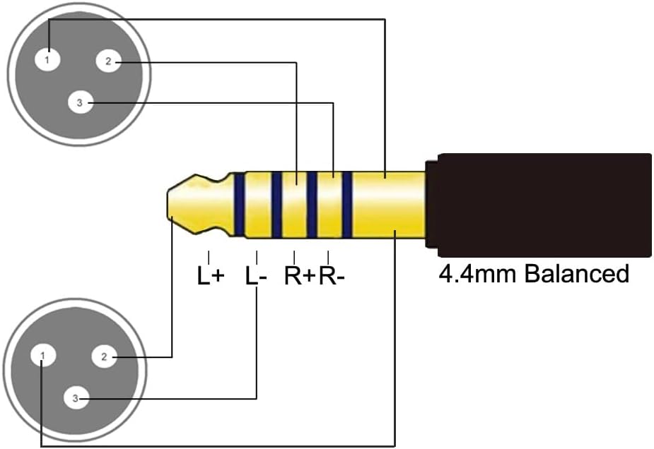 4.4mm to Dual XLR Male Balanced Audio Adapter Cable 5 FT P57285