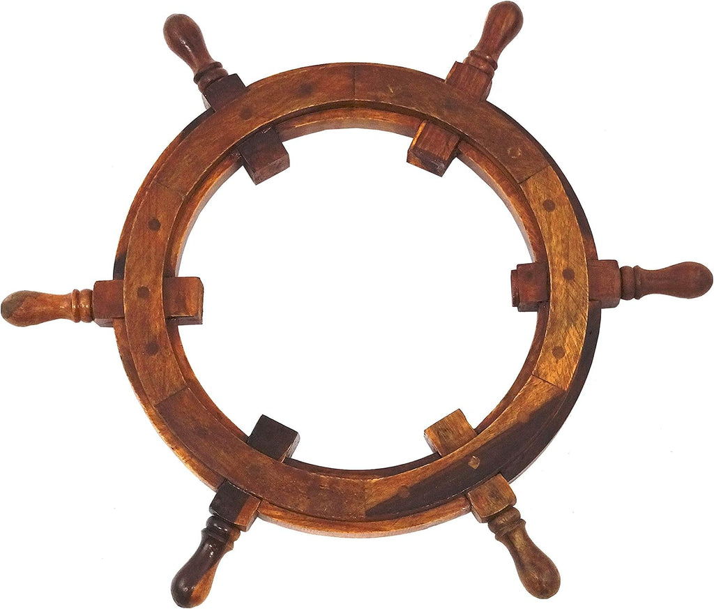Sheesham Wood Ship Wheel Frame I87718