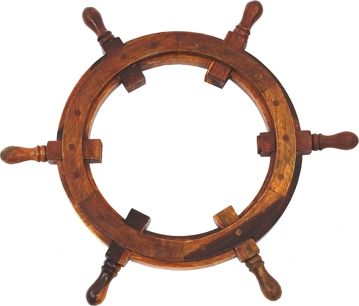 Sheesham Wood Ship Wheel Frame I87718